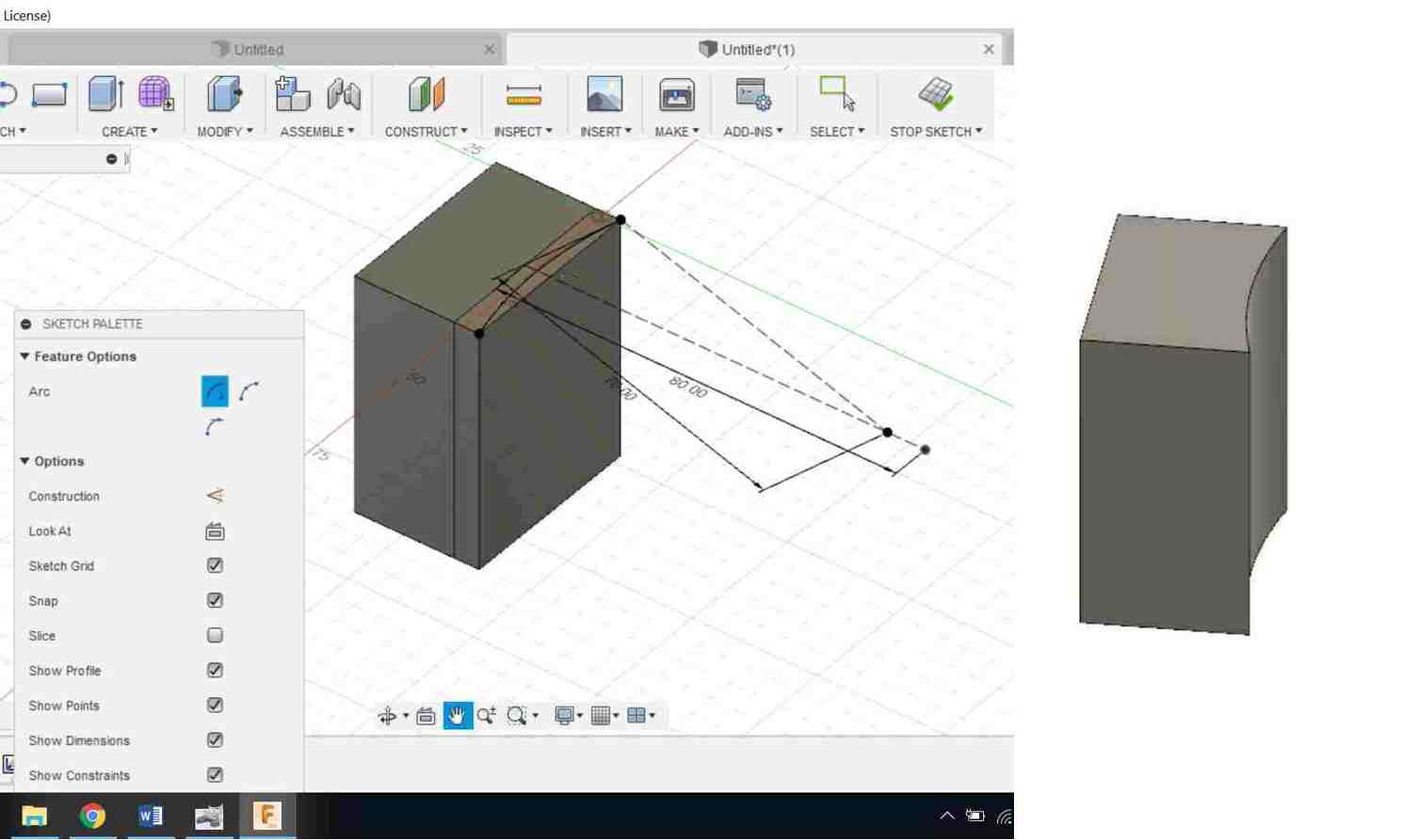 Drawing the
          Curve Surface